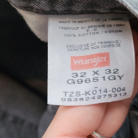90s tapered grey wrangler jeans size 32w 32l - Picture 9 of 9